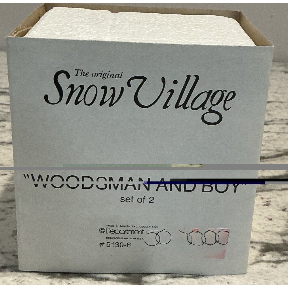Dept 56 Snow Village Woodsman And Boy Accessory EUC